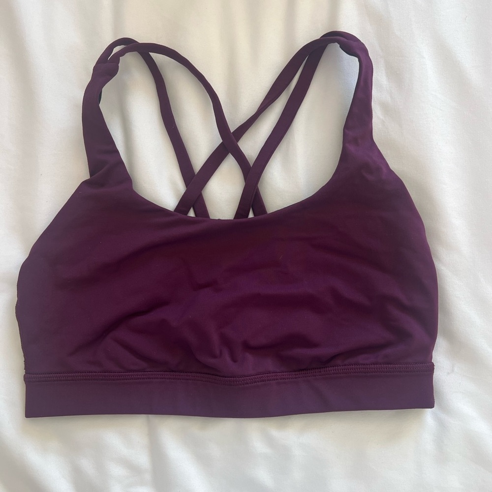 Maroon lulu sports bra